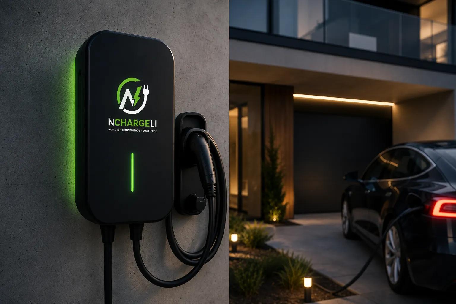 Borne de recharge NCHARGELI premium Type 2 IP66 pour véhicule électrique